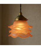 Small Pink Satin Frilled Tulip Light Shade With 57mm Fitter Neck
