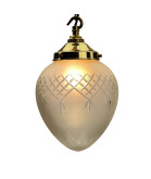 Crystal Cut Frosted Glass Acorn Shade with 70mm Fitter Neck