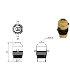 BC Switched Bulb Holder with 12mm Hole in Brass