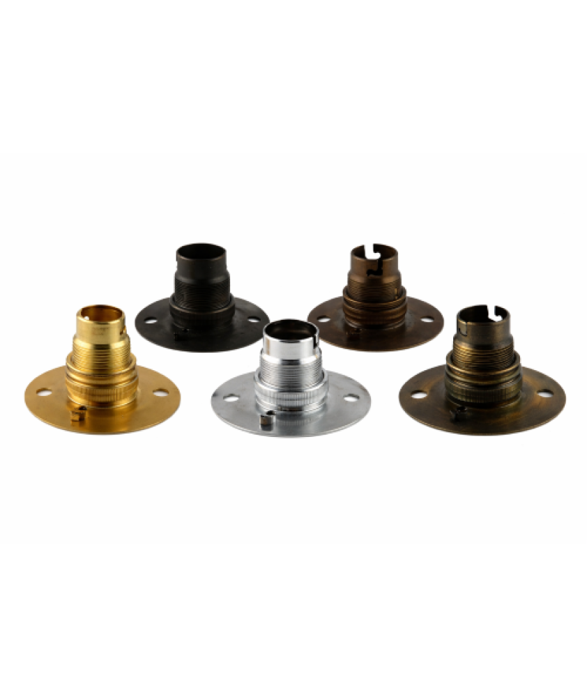 BC Bulb Holder with Ceiling Plate in Various Finishes BC Bulb Holder with Ceiling Plate in Various Finishes