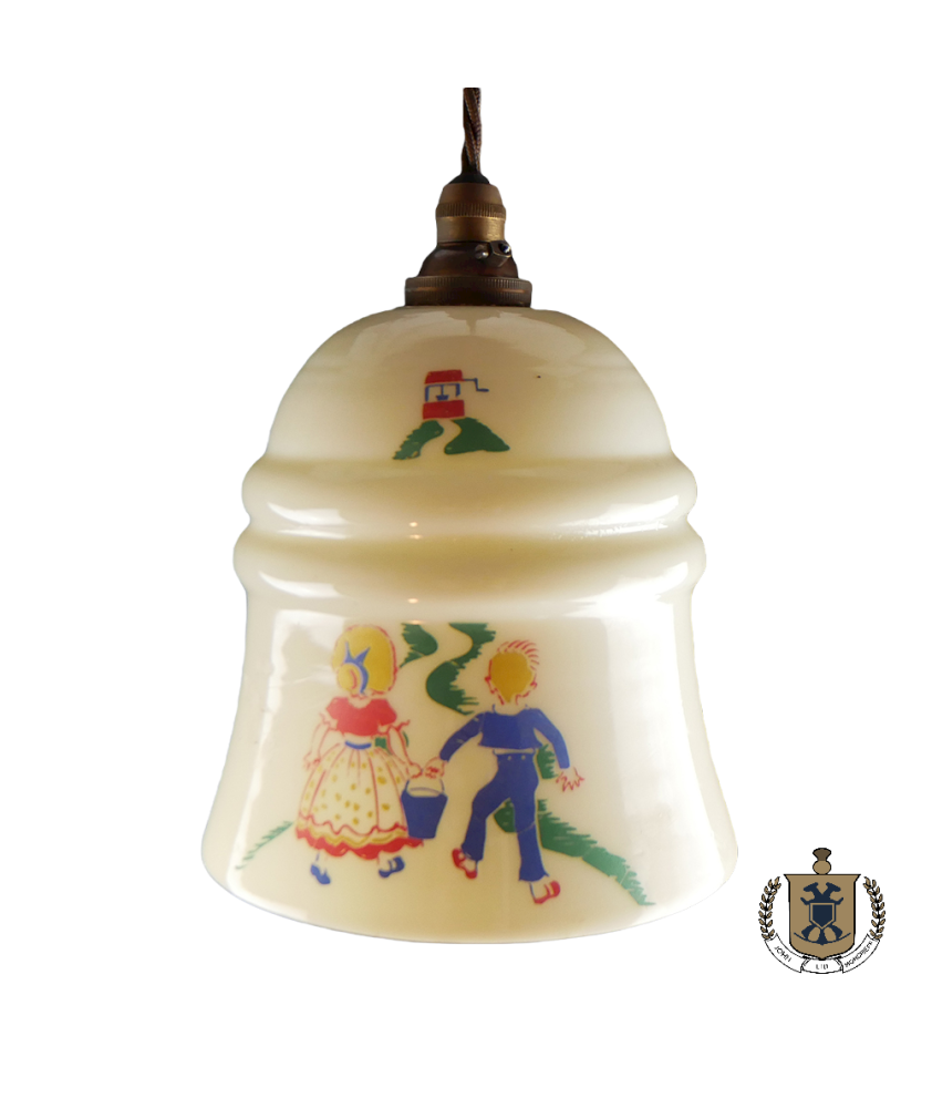 Vintage Yellow "Jack and Jill" Shade (Shade only or Pendant)