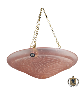 Pink French Flower Embossed Ceiling Bowl Shade complete with Chain