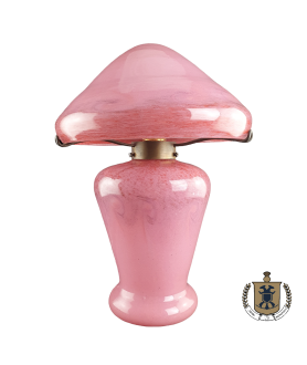 Rare Vasart Glass Table Lamp and Shade in Pink