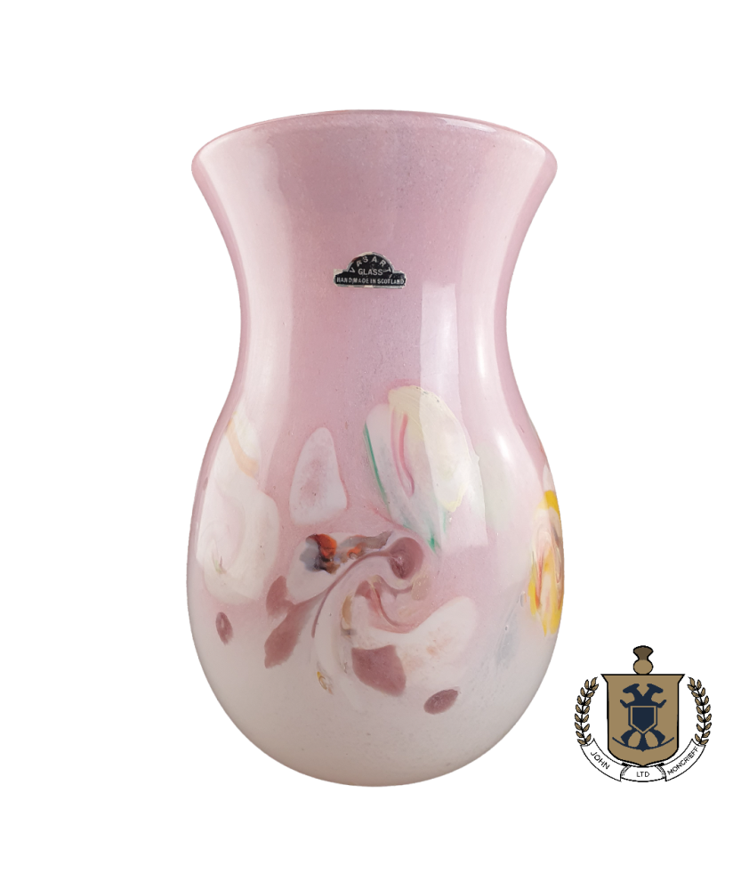 Vasart Glass Vase in Pink