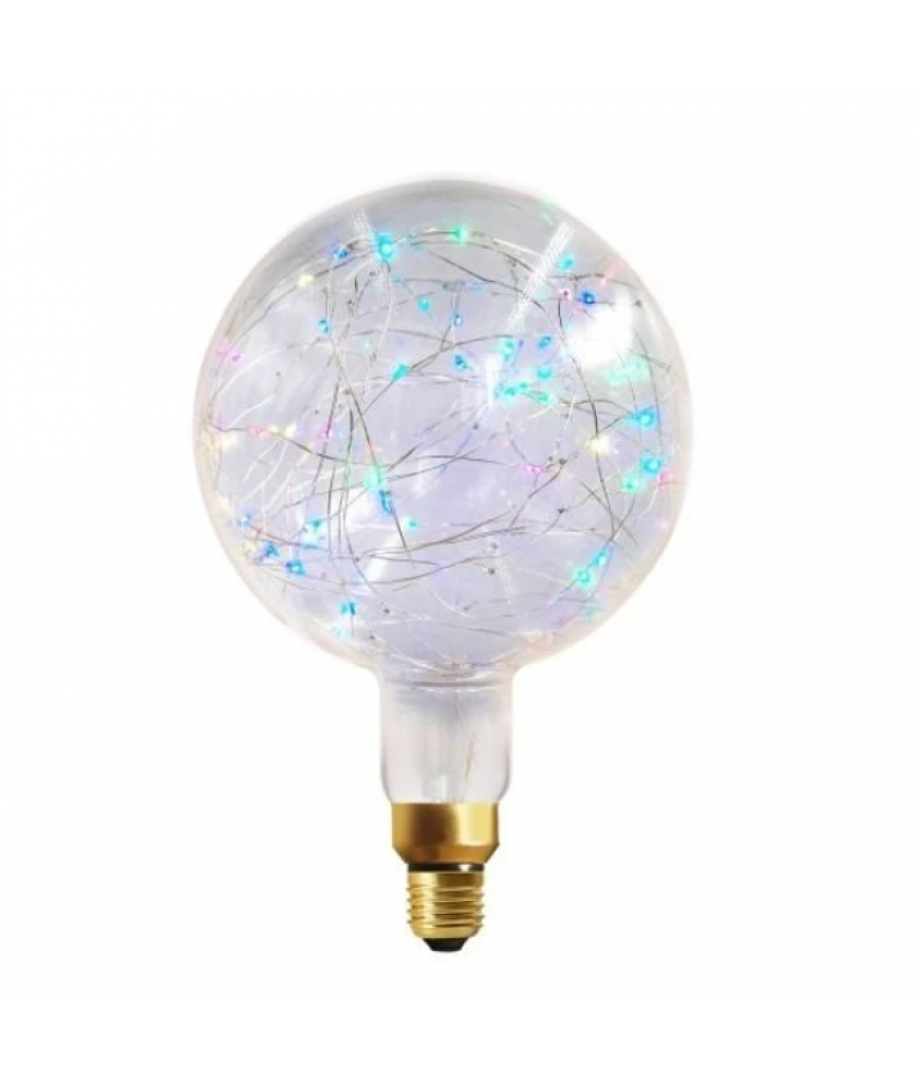 1.5W Non-Dimmable E27 Globe Happy In G200 Clear Decorative LED RGB