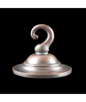 100mm Ceiling Plate with Heavy Duty Hook Brushed Copper