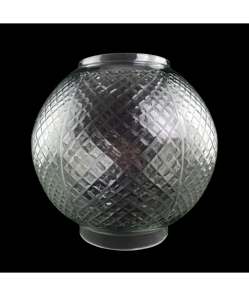 Hobnail Cut  Oil Lamp Shade with 100mm Base 