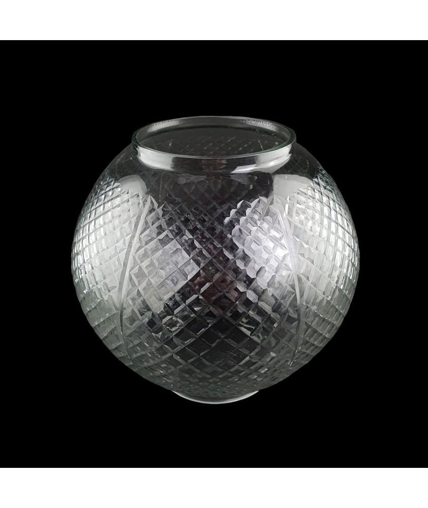 Hobnail Cut  Oil Lamp Shade with 100mm Base 