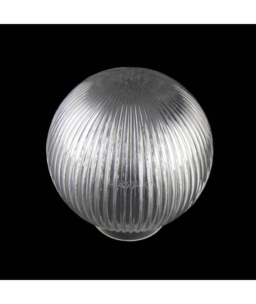 150mm Reeded Globe with 80mm Fitter Neck (Clear or Frosted)