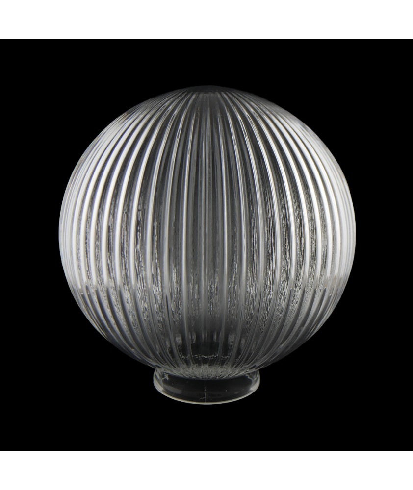 200mm Reeded Globe with 80mm Fitter Neck (Clear or Frosted)