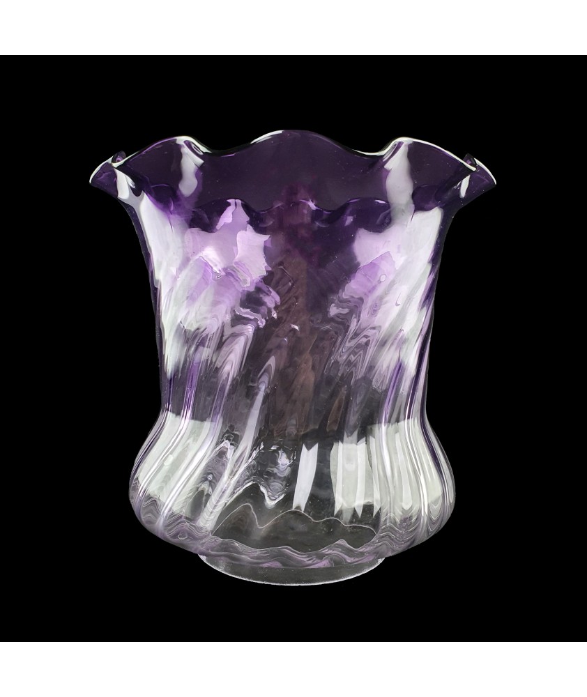 Superior Amethyst Tipped Tulip Oil Lamp Shade with 100mm Base 