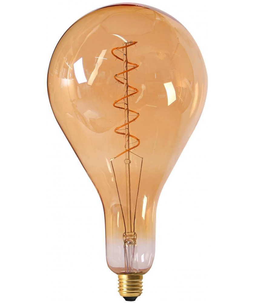 Big bulb twisted LED filament 290mm 6W E27 2000K 300lm 162 x 290mm amb. dim.