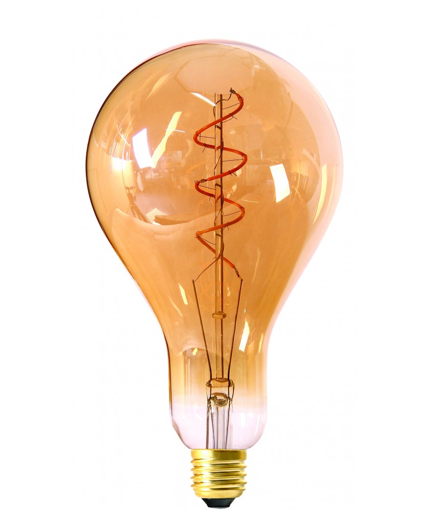 Big bulb twisted LED filament 240mm 4W E27 2000K 200lm 130 x 240mm amb. dim.