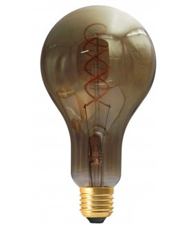 Big bulb twisted LED filament 180mm 4W E27 2000K 160lm 95 x 180mm smoky dim.