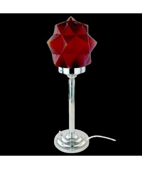 Art Deco Lamp with Red Star Shade 
