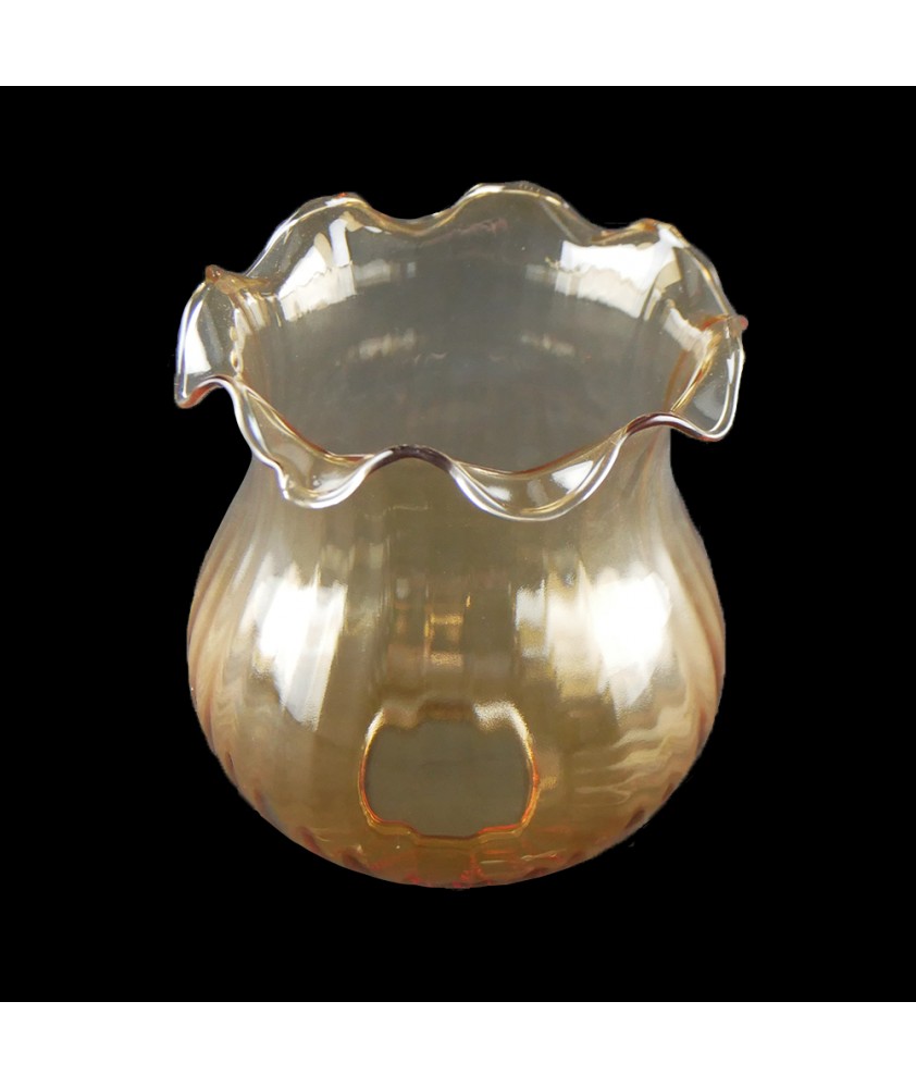 Slight Frilled Amber Chandelier Light Shade with 48mm Fitter Hole