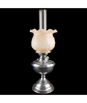 Theodore Oil Lamp with Etched Shade 