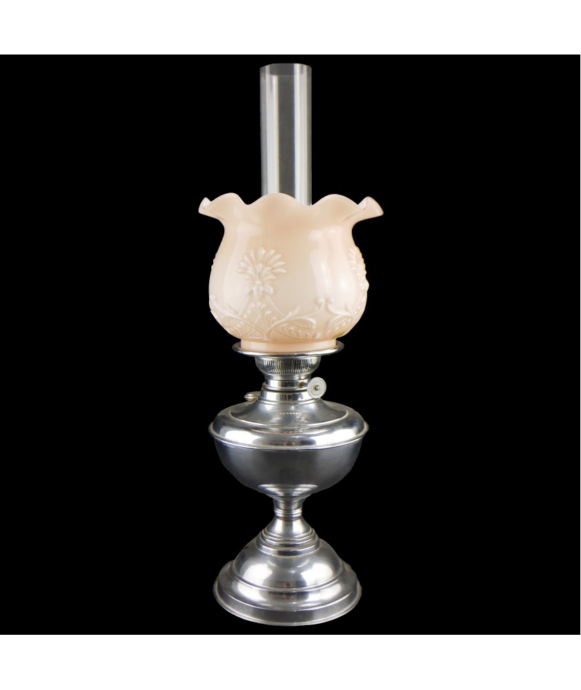Theodore Oil Lamp with Etched Shade 