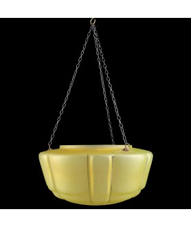 Amber Glass Art Deco Hanging Bowl 