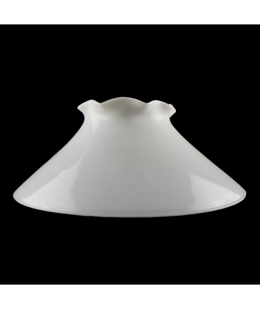Oil lamp shade with frilled top and 380mm Base