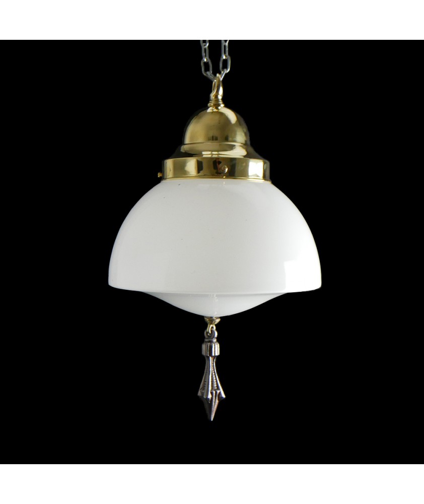 Art Deco Ceiling Light Shade with Finale and 125mm Fitter Neck