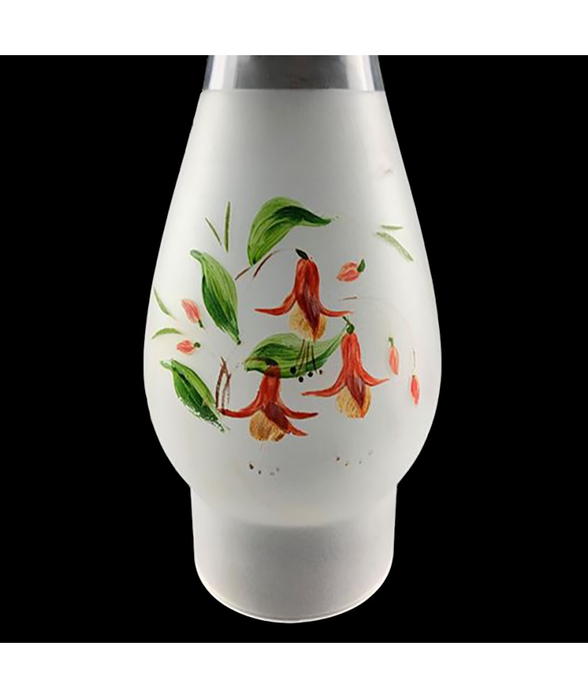 65mm Base Frosted Lotus Style Chimney with Hand Painted Pattern (Various Options)