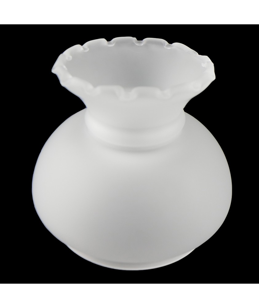 Small Frosted Vesta Oil Lamp Shade with 90mm Base