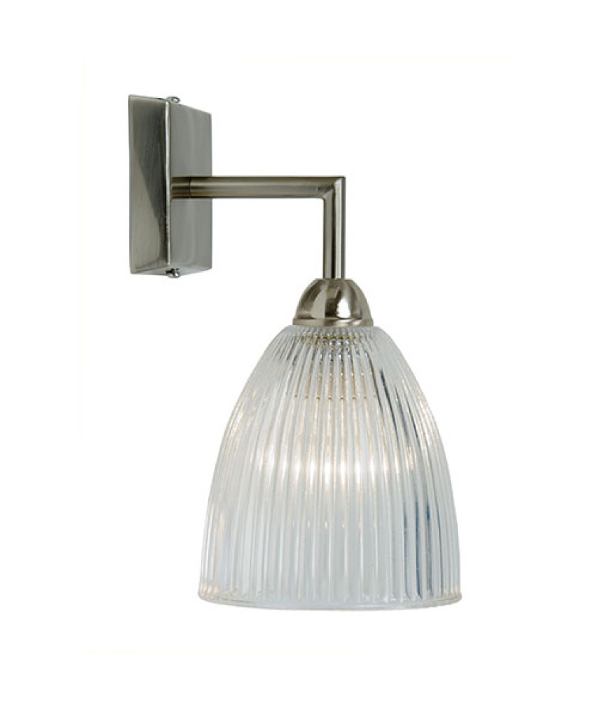 Elongated Prismatic Dome Wall Light with a Chrome finish