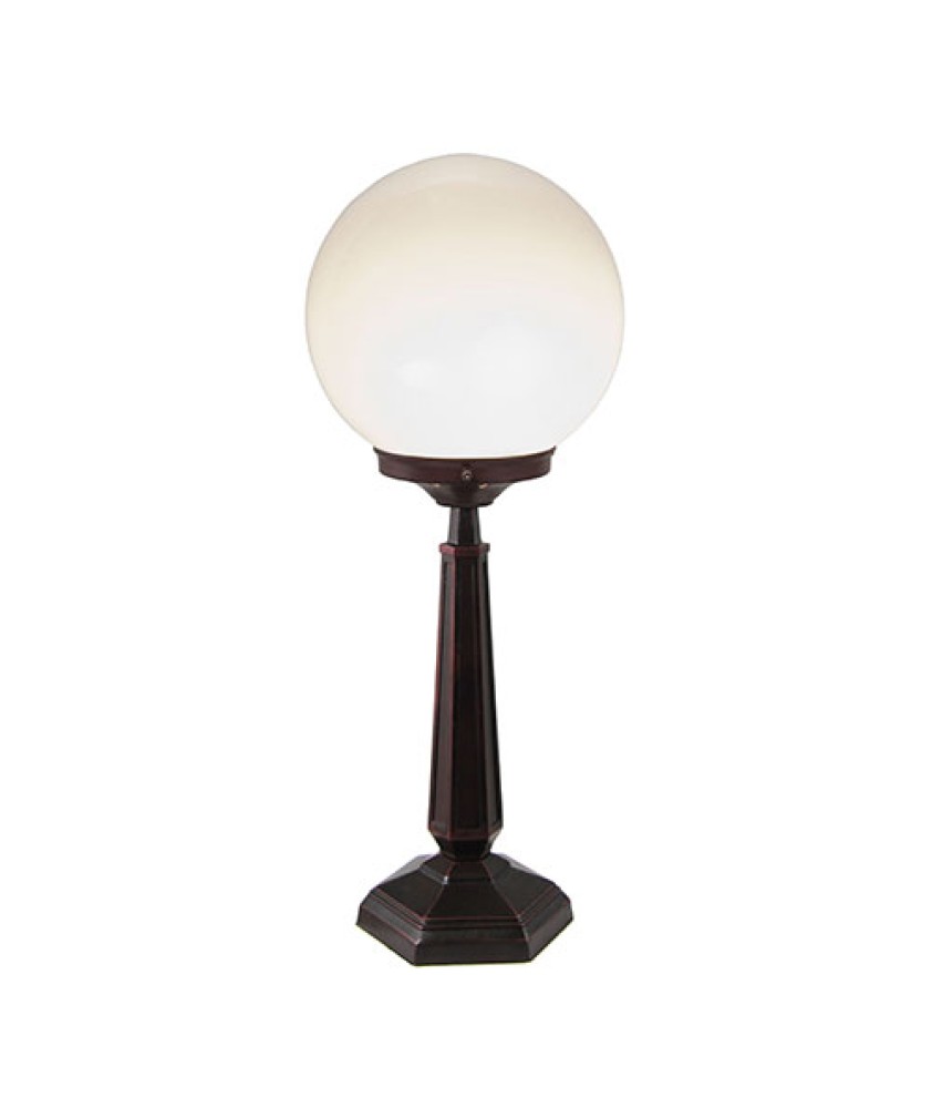 White Opal Glass Globe Table Lamp