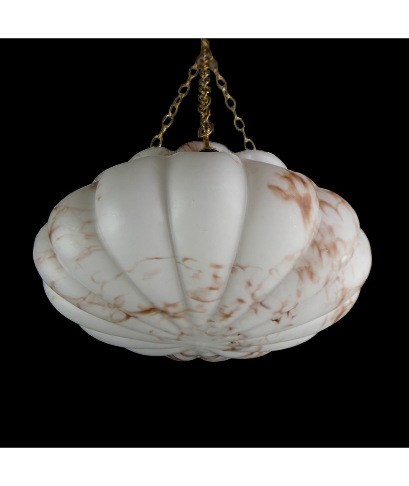 Vintage Hanging Bowl with Scalloped Edge 
