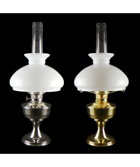 Aladdin Oil Lamp in Chrome or Brass (With Shade)