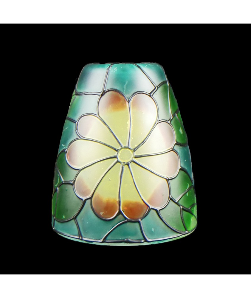 Small Green Flower Patterned Tulip Shade with 28mm Fitter Hole 