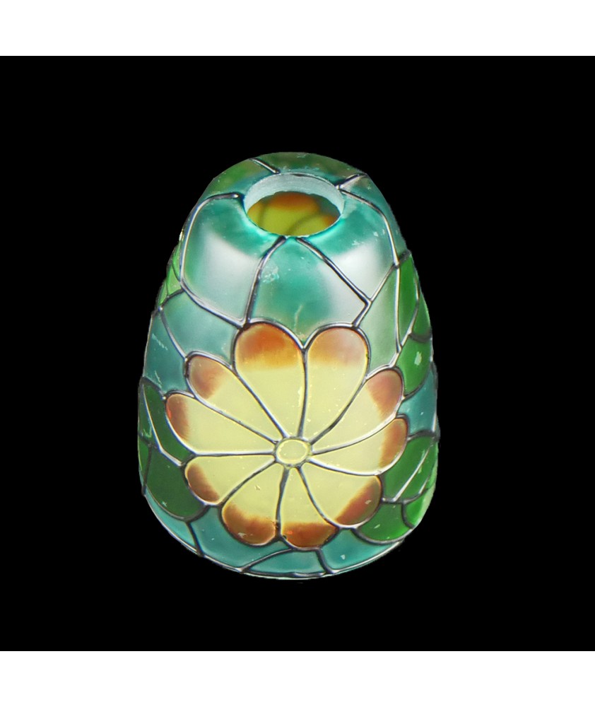 Small Green Flower Patterned Tulip Shade with 28mm Fitter Hole 