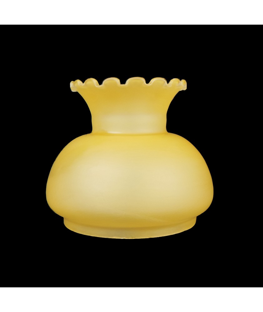 Small Amber Vesta Oil Lamp Shade with 90mm Base