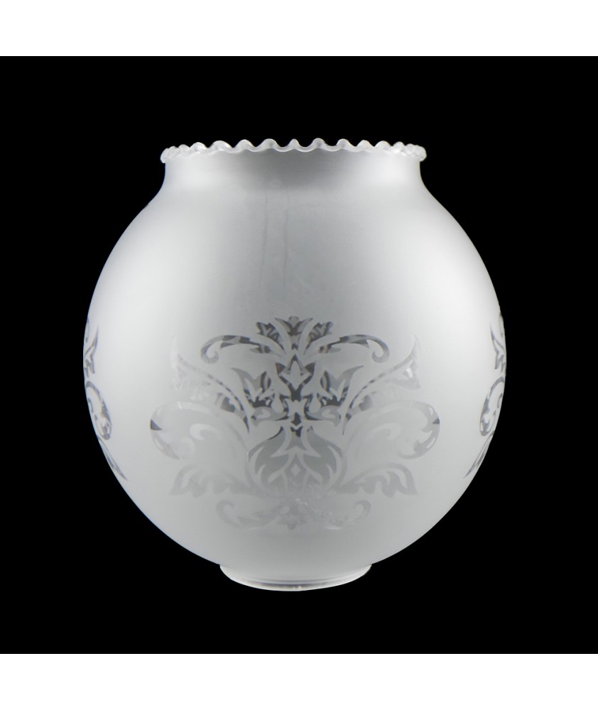 Satin Frosted Chandelier Light Shade with Motif and 50mm Fitter Hole