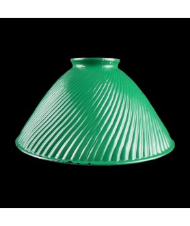 Green Ribbed Coolie Light Shade with 80mm Fitter Neck