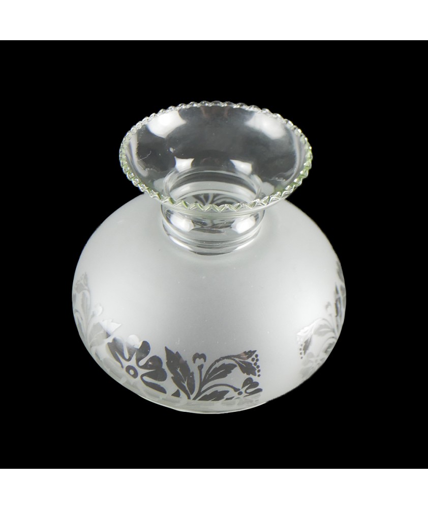 Frosted Pattered Oil Lamp Vesta Shade with 135mm Base
