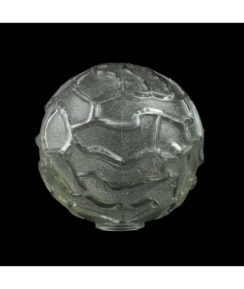 150mm Clear Textured Globe Light Shade with 40mm Fitter Hole