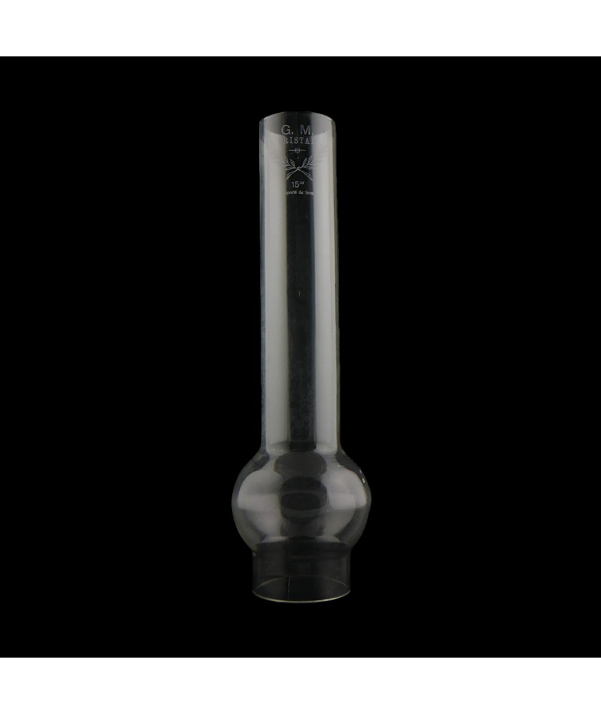 15 Line Matador Oil Lamp Chimney 260mm High with 53mm Base 