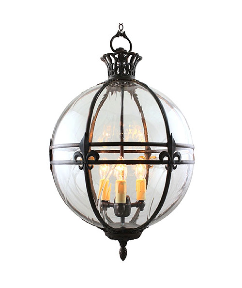 Victorian Lantern with Fleur De Lys Motif and Ivory Drips