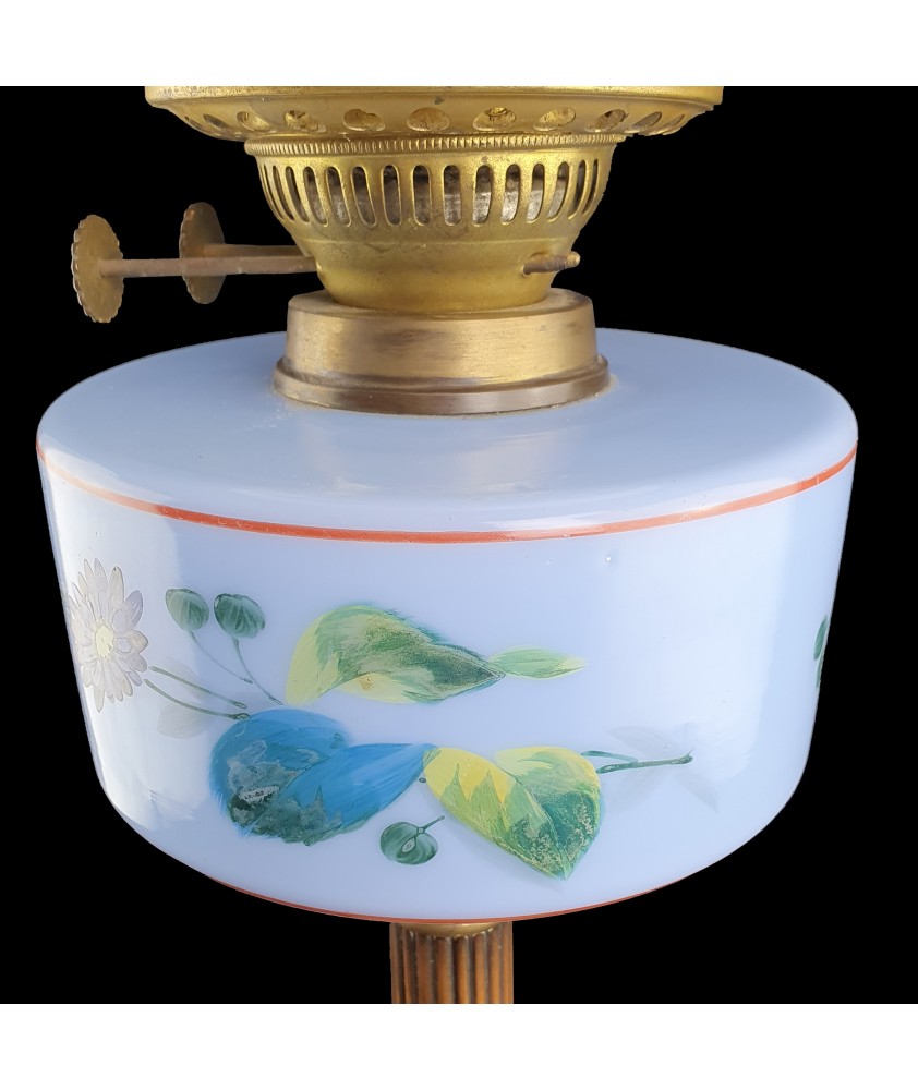 Duplex Oil Lamp with Floral Font 