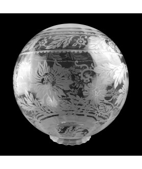 250mm Clear Globe with Etched Banded Christopher Wray  with 100mm Neck