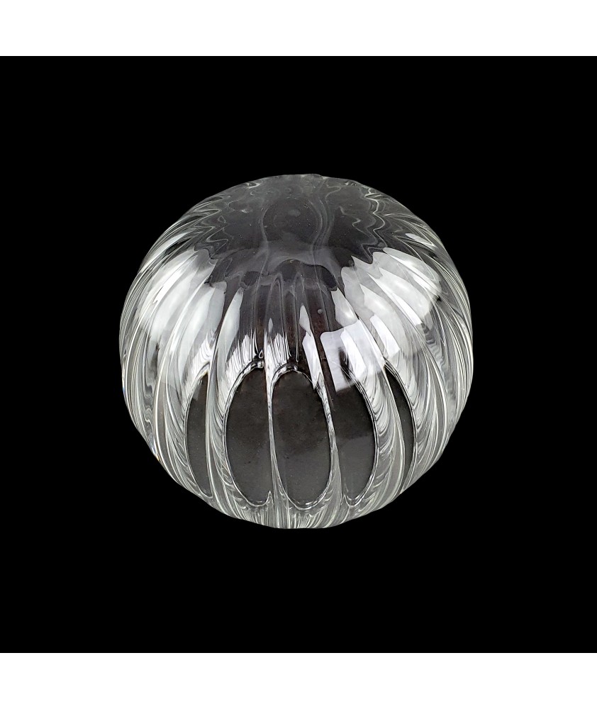 100mm Ribbed Clear Globe Light Shade  with 55mm Fitter Hole (Clear or Frosted)