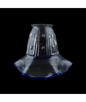 Clear Tulip Light Shade with Blue Frill and 57mm Fitter Neck