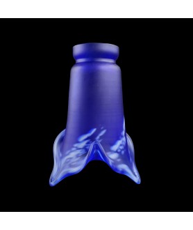 Blue Pate De Verre Tulip Light Shade with 53mm Fitter Neck