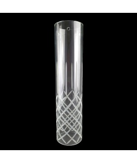 110mm Diameter Hand Cut  Cylinder Glass Shade with 3 Arm Fitting