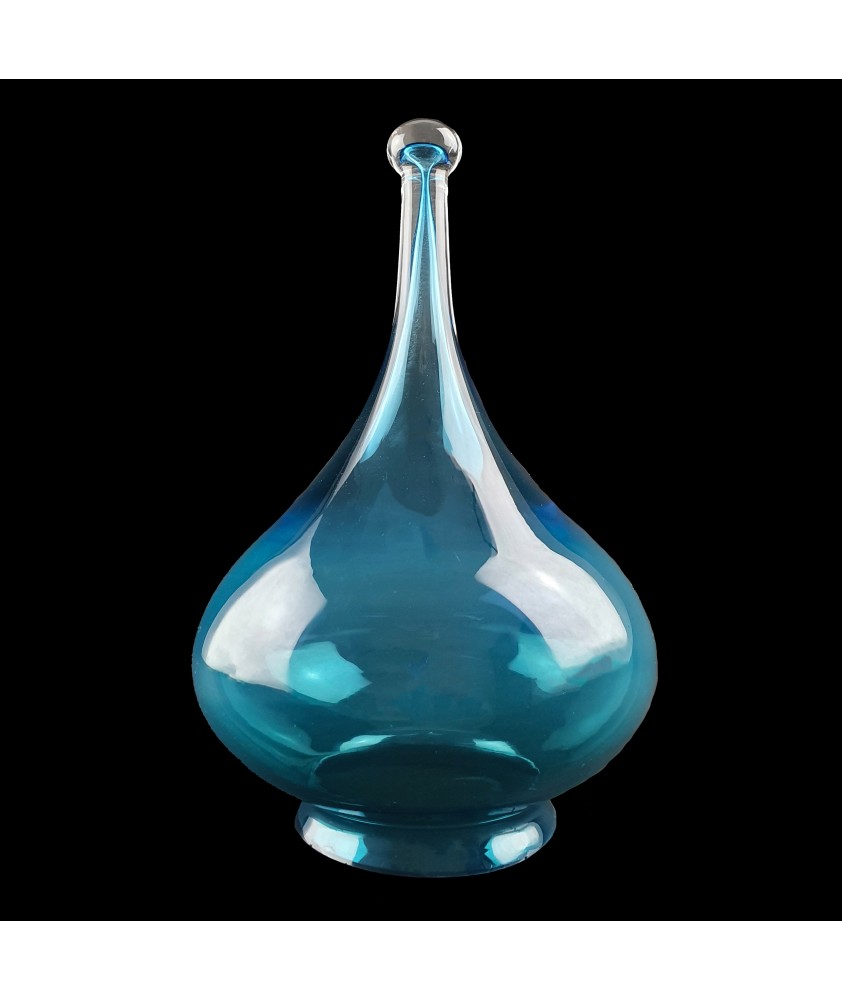 Aqua Blue Drop Light Shade with 80mm Fitter Neck