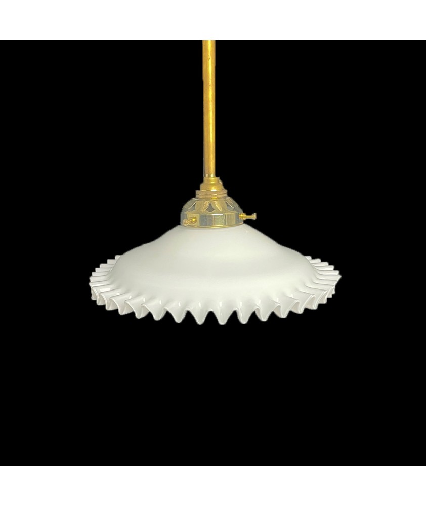 Opal Frilled Coolie Light Shade with 57mm Fitter Neck