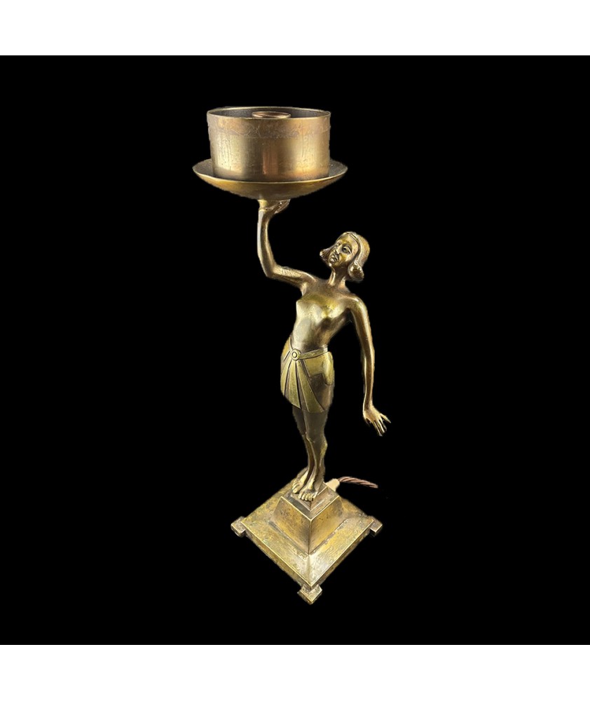 Brass Lady Lamp Complete with Shade