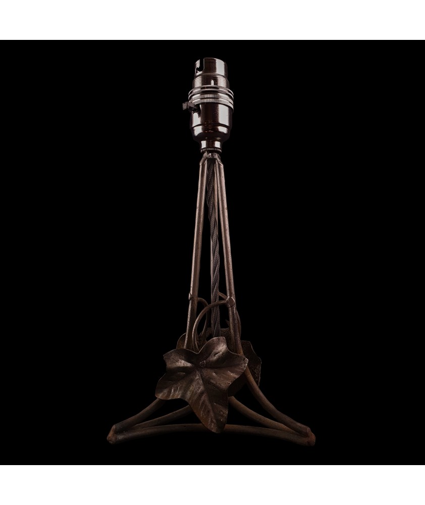 Edwardian Metal Table Lamp with Floral Detail